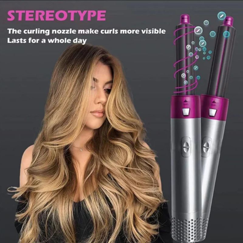 5-in-1 Professional Hair Styling Tool - Air Brush, Dryer & Comb for Perfect Hairstyles