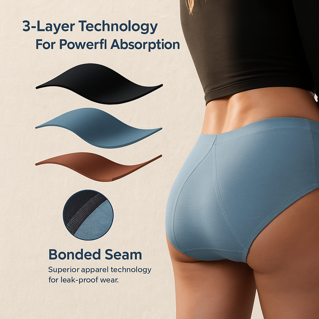 Leak-Proof Underwear for Period Support – Pack of 4